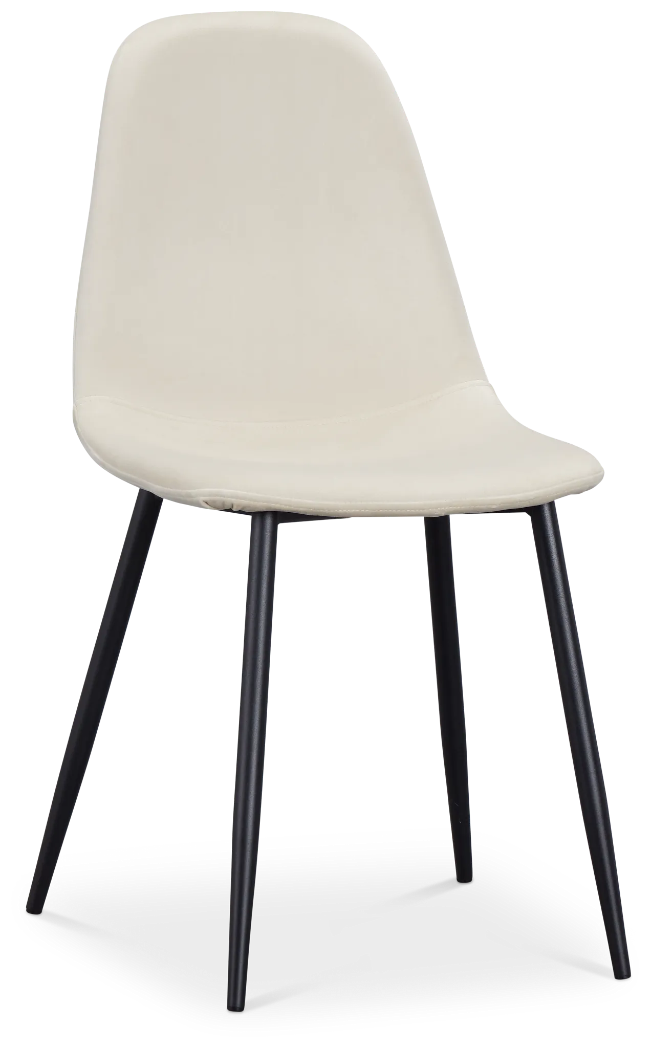 Havana Ivory Velvet Upholstered Side Chair W/ Black Legs