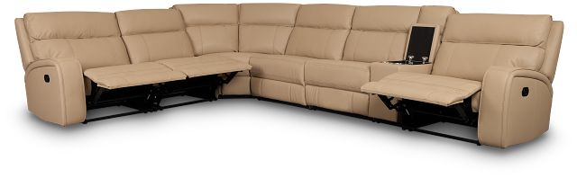 Rhett Taupe Micro Large Two-arm Manually Reclining Sectional