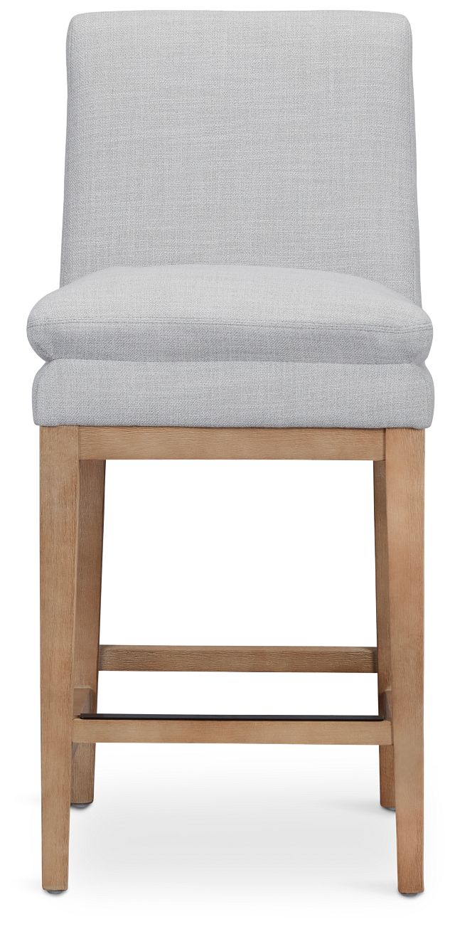 Willow Light Gray Fabric 24" Upholstered Barstool