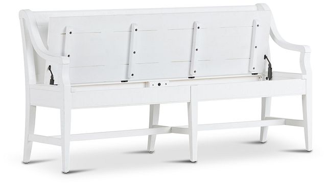 Heron Cove White Storage Dining Bench