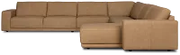 Kellan Light Brown Leather Large Right Chaise Sectional