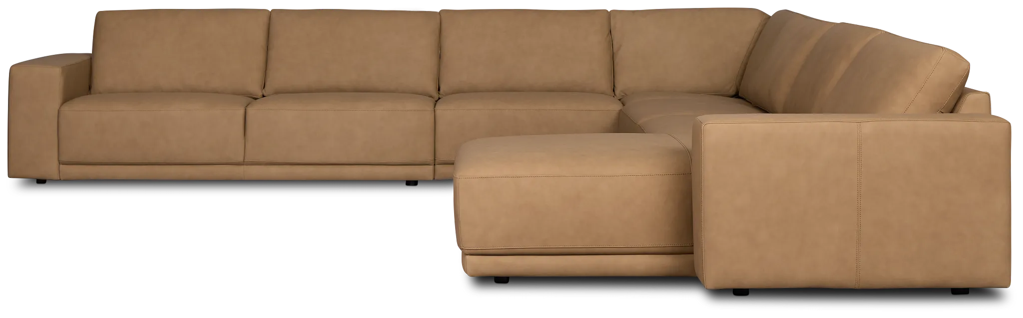 Kellan Light Brown Leather Large Right Chaise Sectional