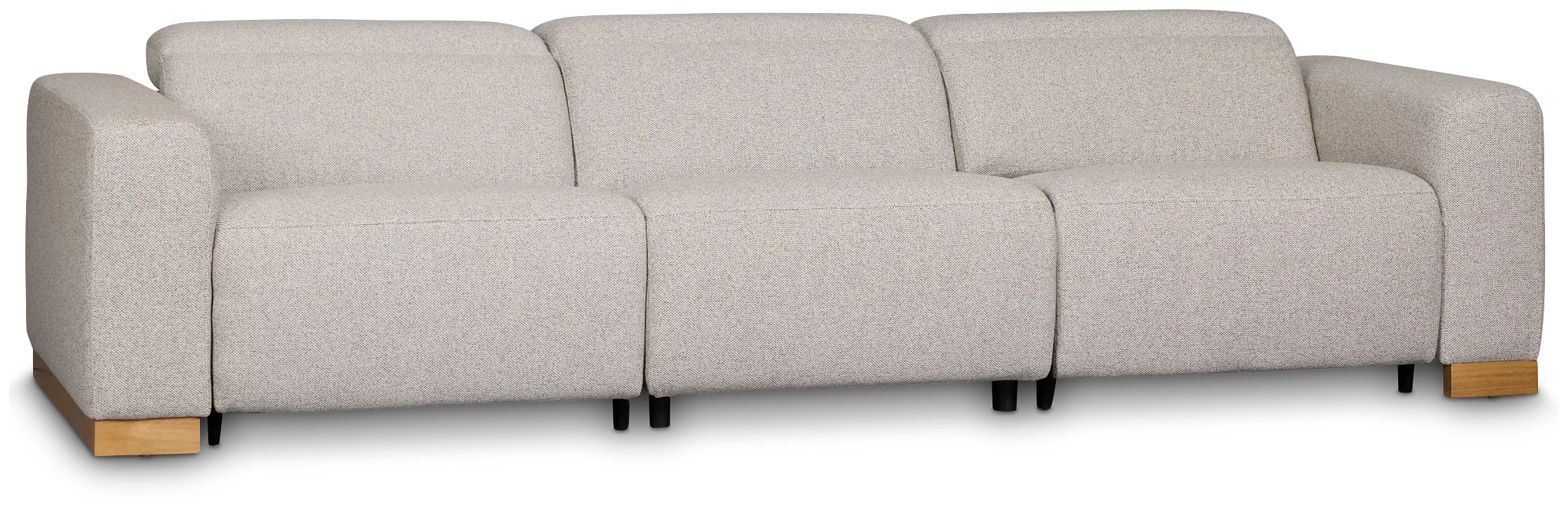 Leona Light Gray Fabric 3-piece Modular Power Sofa Leona Light Gray Fabric 3-piece Modular Power Sofa