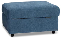 Addie Blue Fabric Storage Ottoman