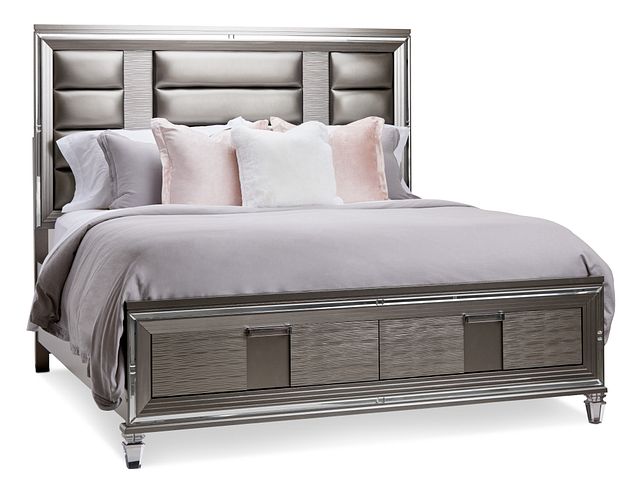 Vegas Gray Platform Storage Bed