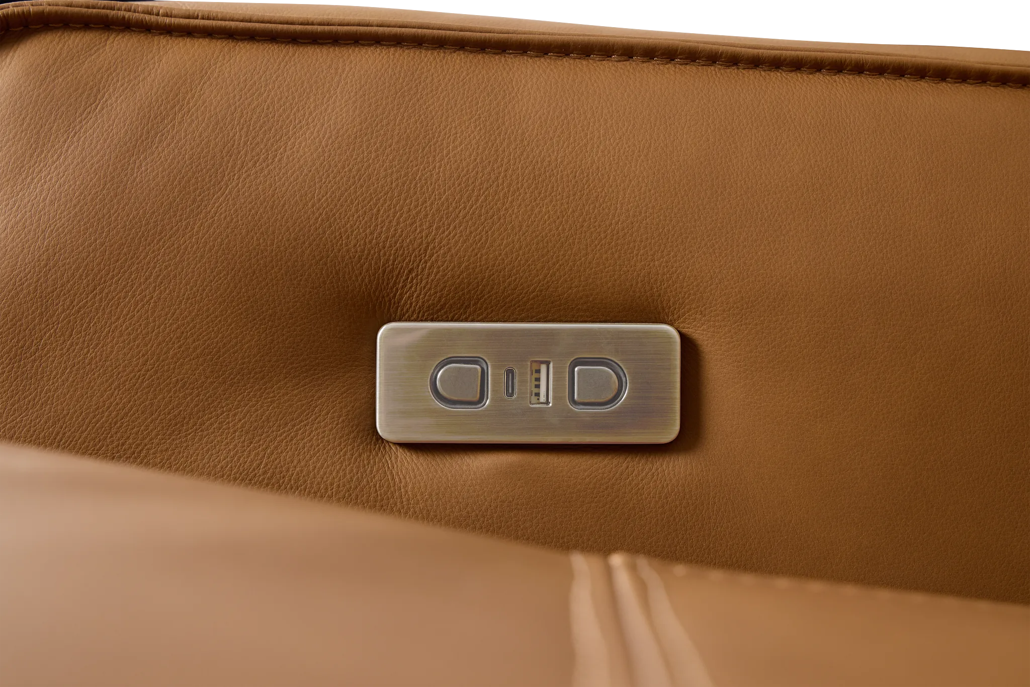 Rudy Brown Lthr/vinyl Power Reclining Chaise