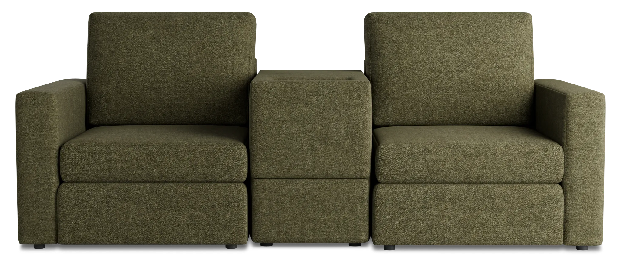 Citymod Green Fabric 3-piece Modular Sofa With Media Console