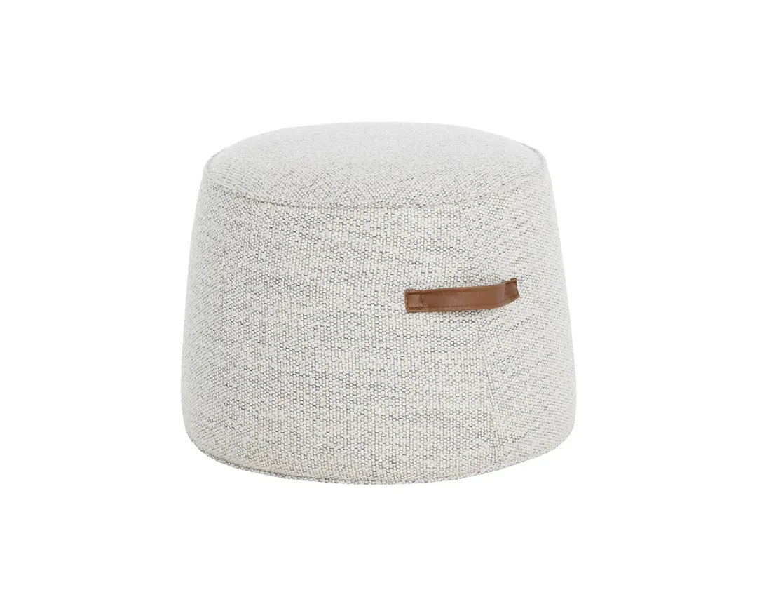 Jude Light Gray Fabric Accent Ottoman