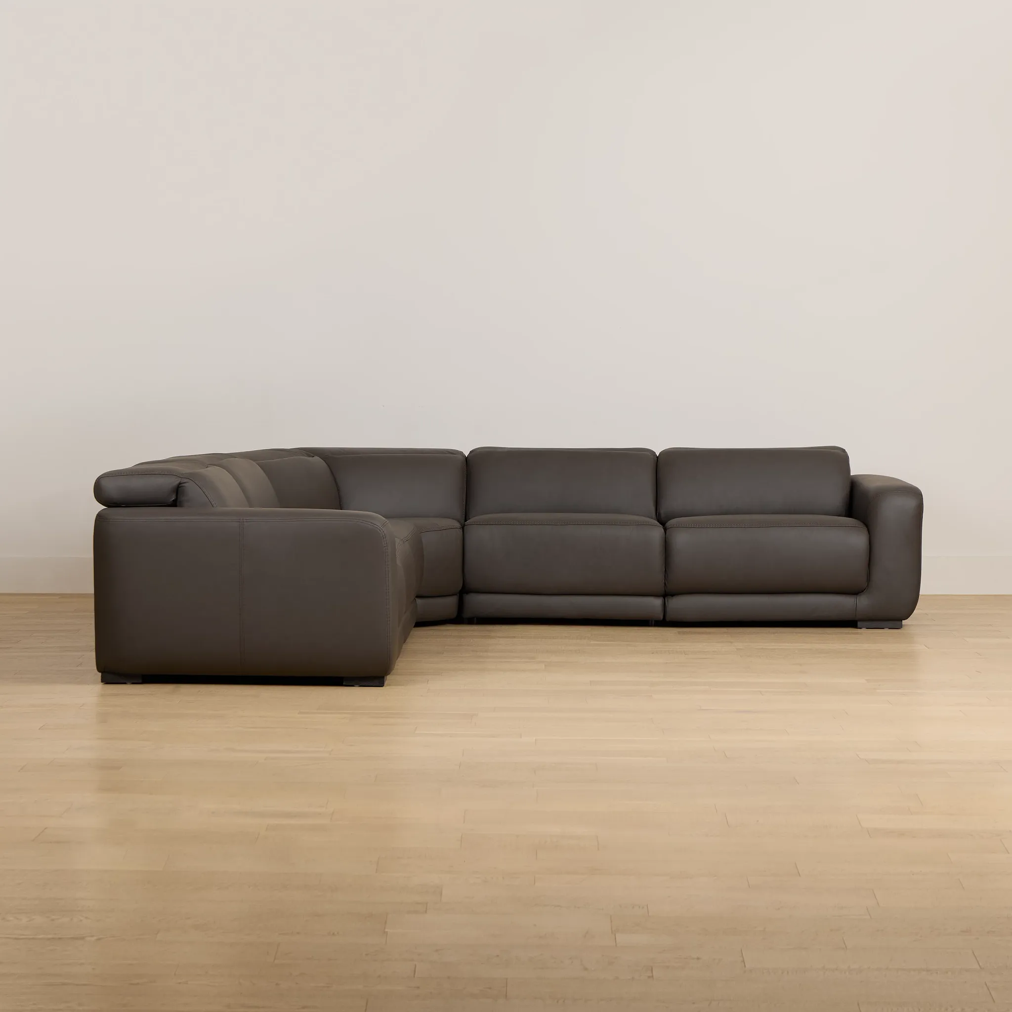 Kieran Dark Brown Lthr/vinyl Small Dual Power Reclining Two-arm Sectional
