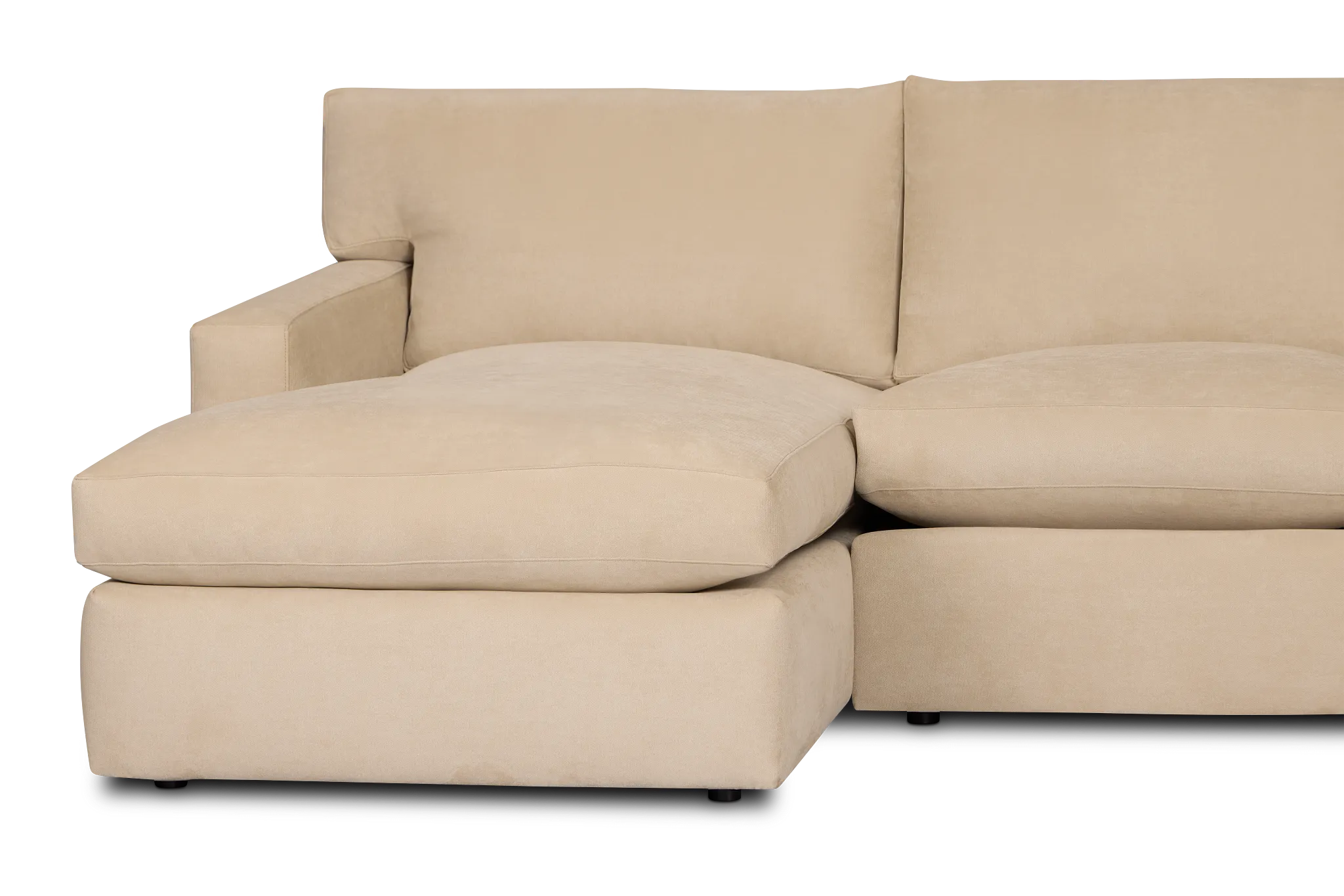 Hudson Beige Fabric Large Left Chaise Sectional