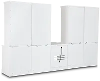 Newport White Large Peninsula Drawer Wall Desk