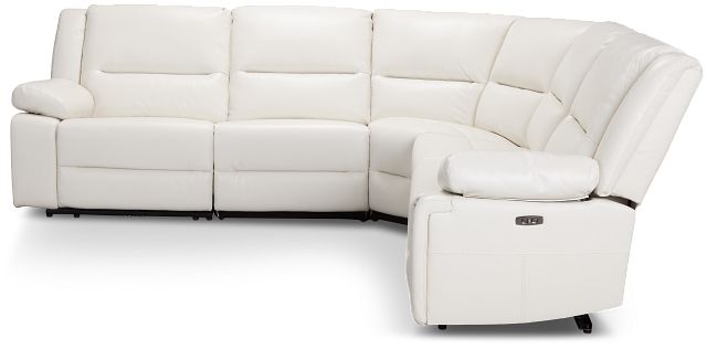 Peyton Light Beige Lthr/vinyl Small Two-arm Power Reclining Sectional