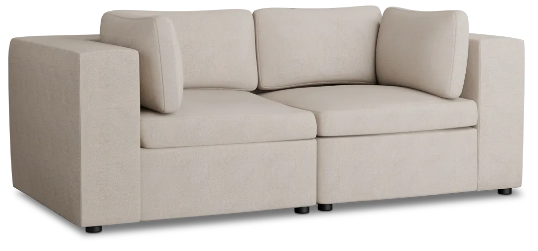 Destin Sutton Beige Fabric 2-piece Modular Sofa