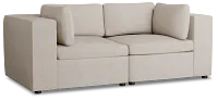 Destin Sutton Beige Fabric 2 Piece Modular Sofa