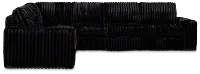 Teddy Black Fabric Medium Two-arm Sectional