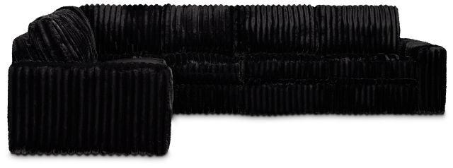 Teddy Black Fabric Medium Two-arm Sectional