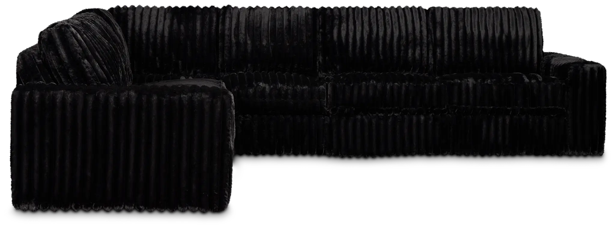 Teddy Black Fabric Medium Two-arm Sectional Teddy Black Fabric Medium Two-arm Sectional