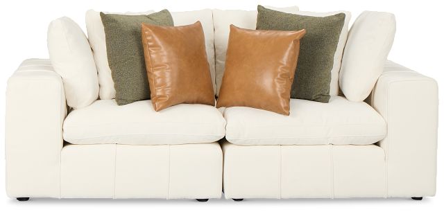 Cruz White Fabric 2 Piece Modular Sofa