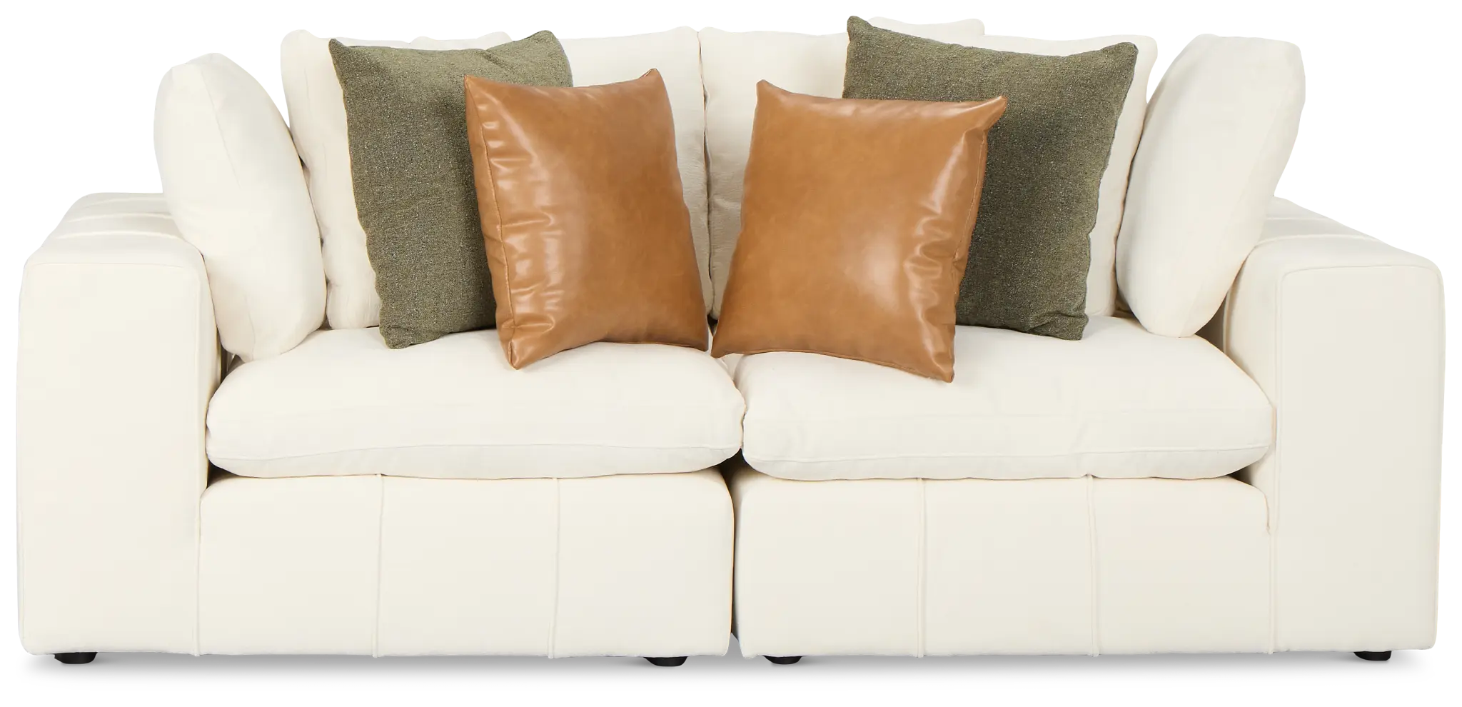 Cruz White Fabric 2-piece Modular Sofa Cruz White Fabric 2-piece Modular Sofa