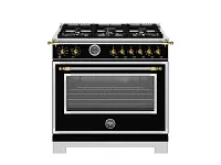 Bertazzoni Heritage Series Black 36" Dual Fuel Range