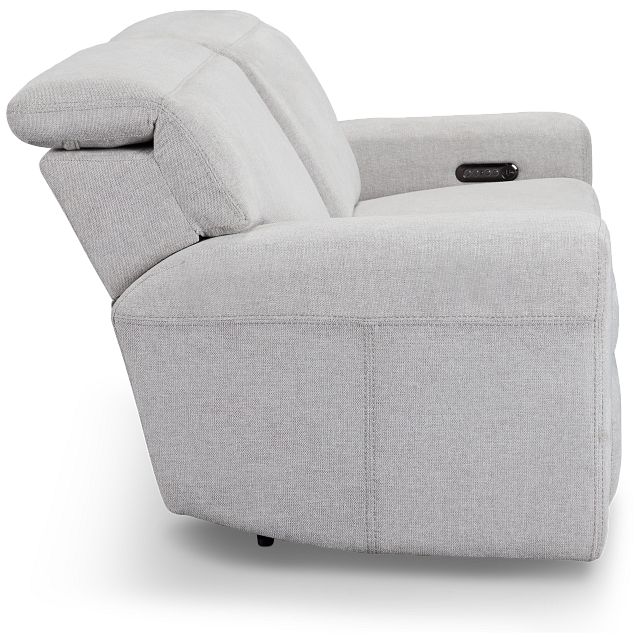 Callum Light Gray Fabric Power Reclining Sofa