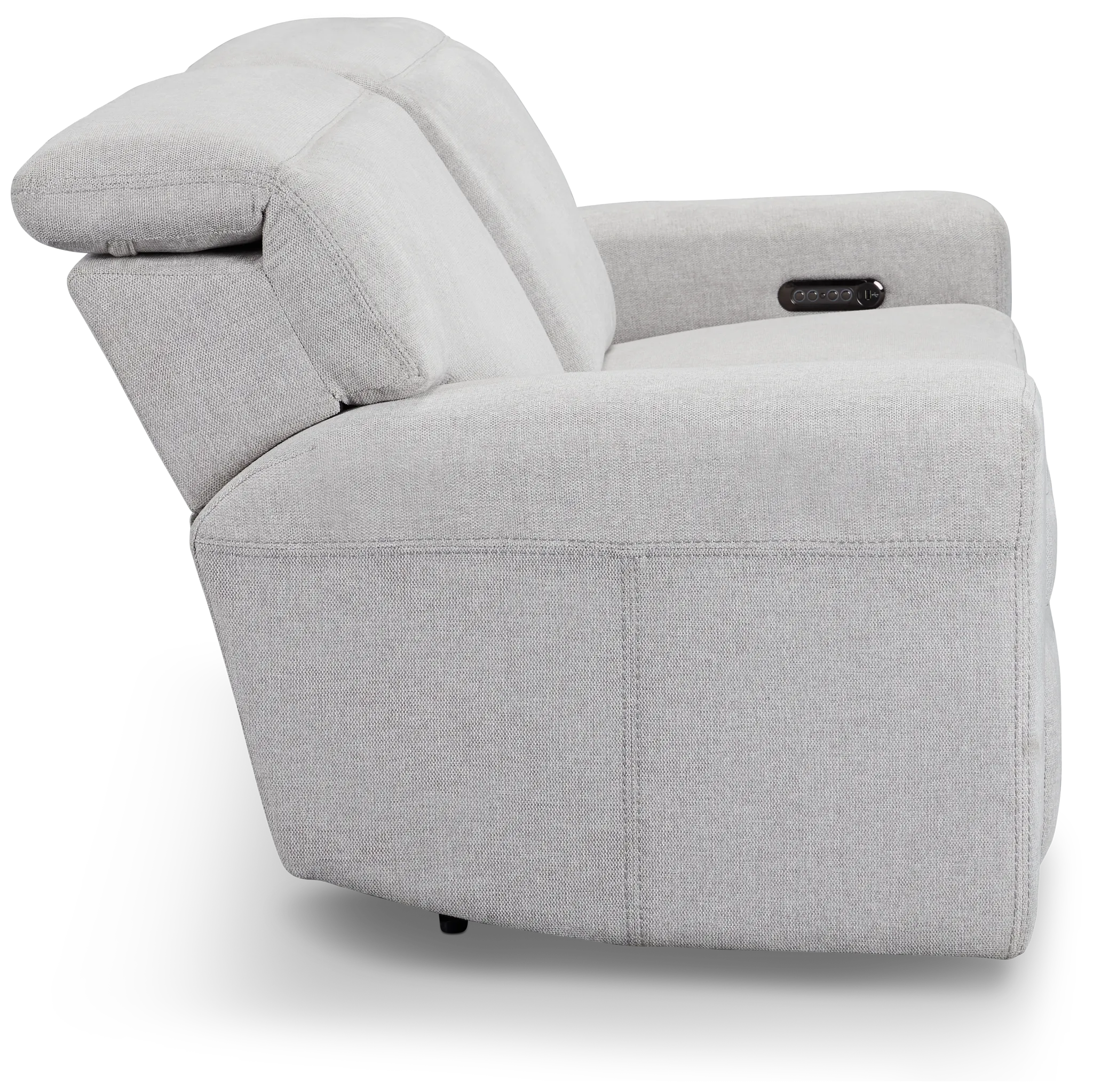 Callum Light Gray Fabric Power Reclining Sofa