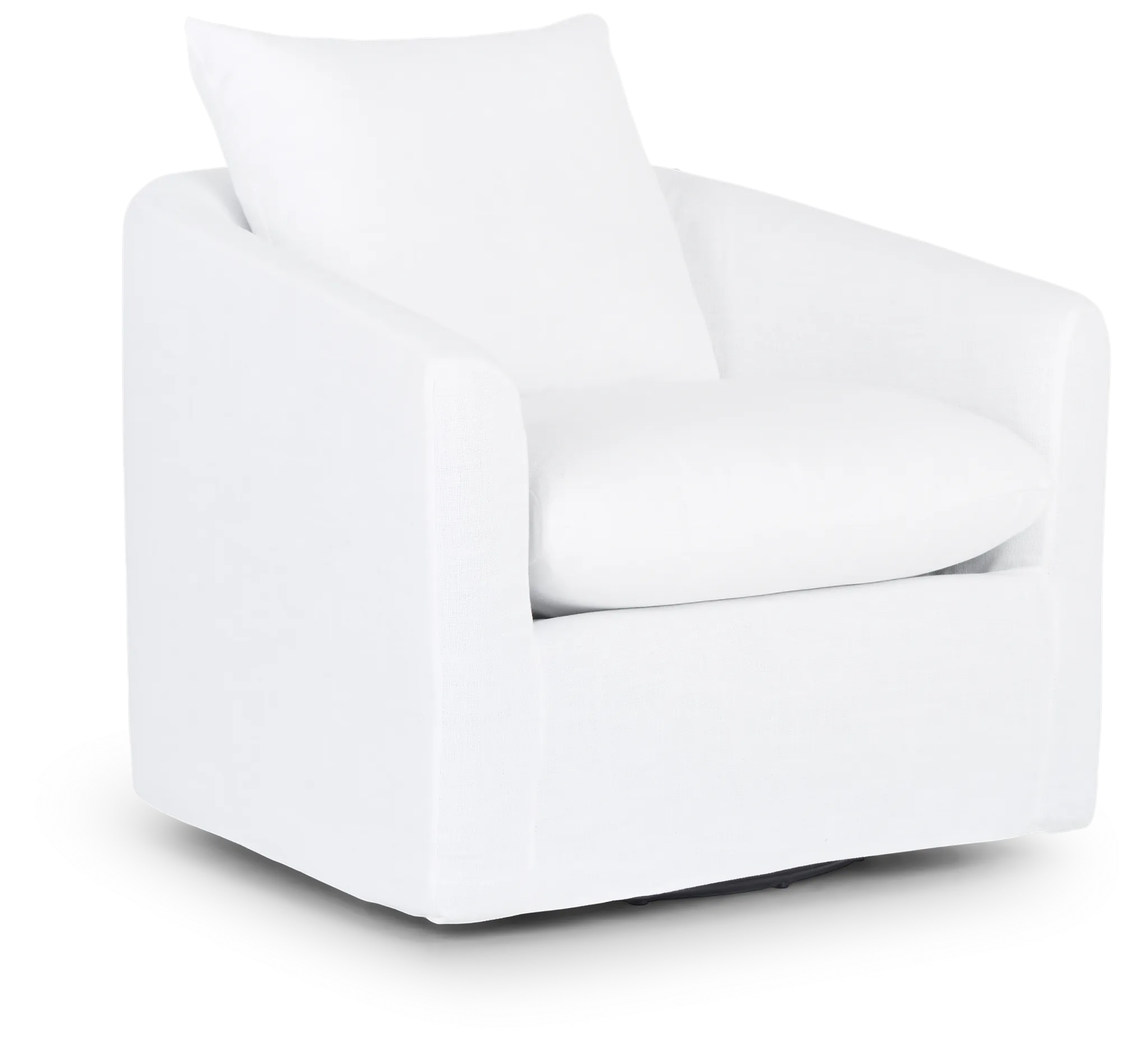Willow White Fabric Swivel Chair