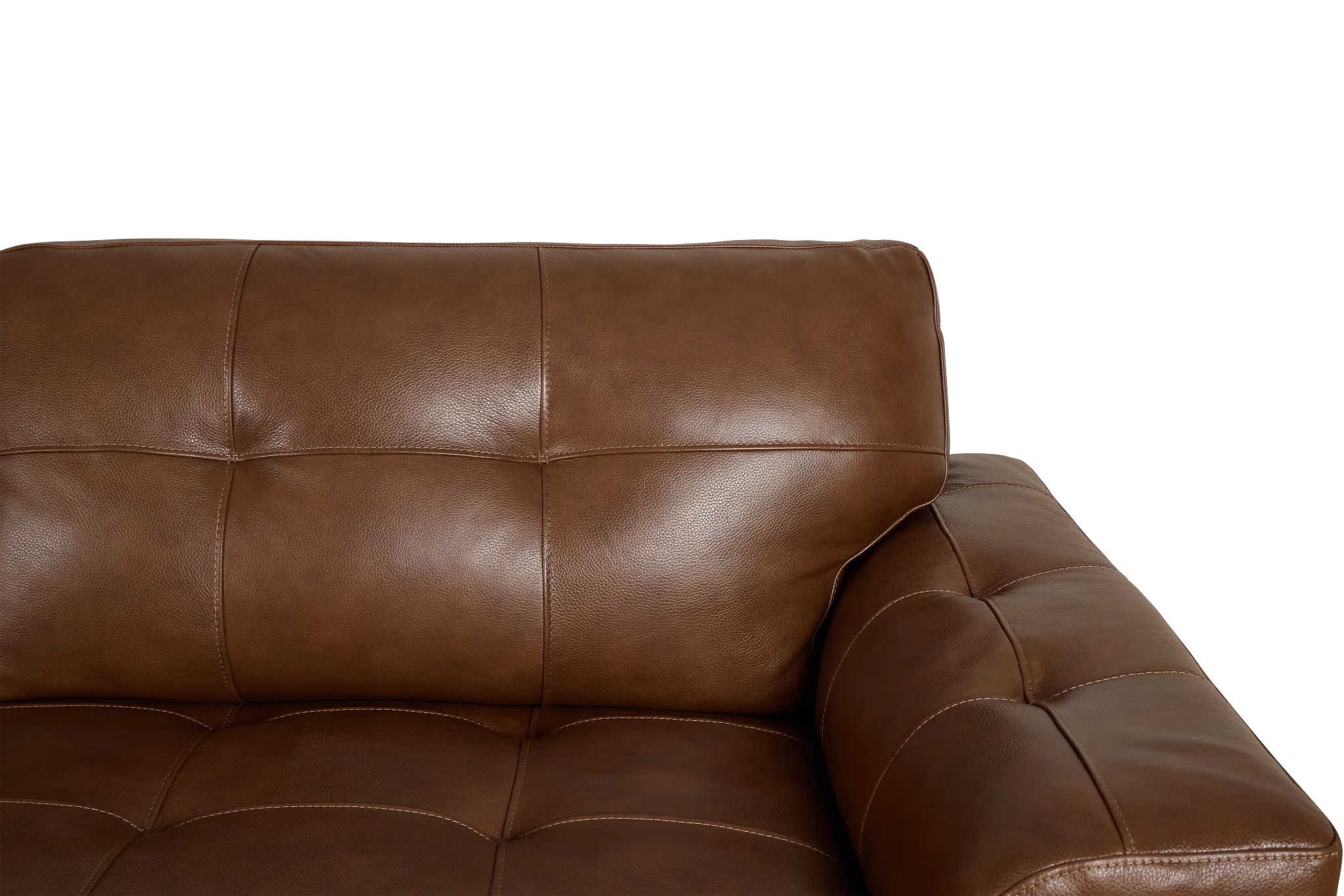 Braden Medium Brown Leather Left Chaise Sectional