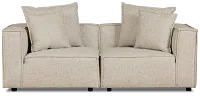 Tatum Beige Fabric 2-piece Modular Sofa