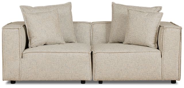 Tatum Beige Fabric 2 Piece Modular Sofa