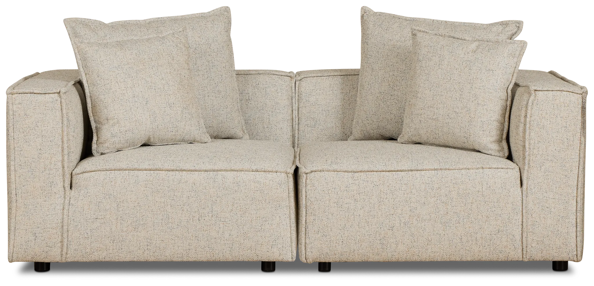 Tatum Beige Fabric 2-piece Modular Sofa