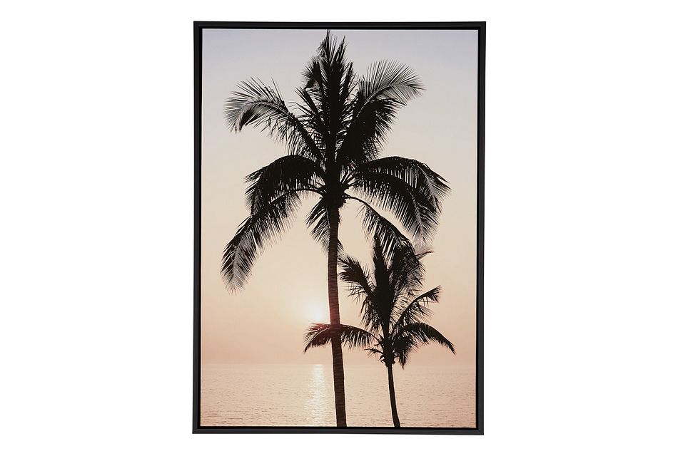Palm Trees Orange Canvas Wall Art Home Accents Wall Decor City Furniture