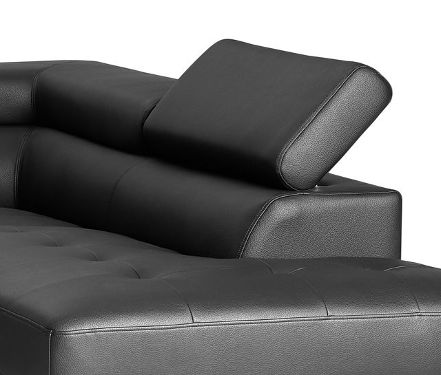 Zane Black Micro Right Chaise Sectional