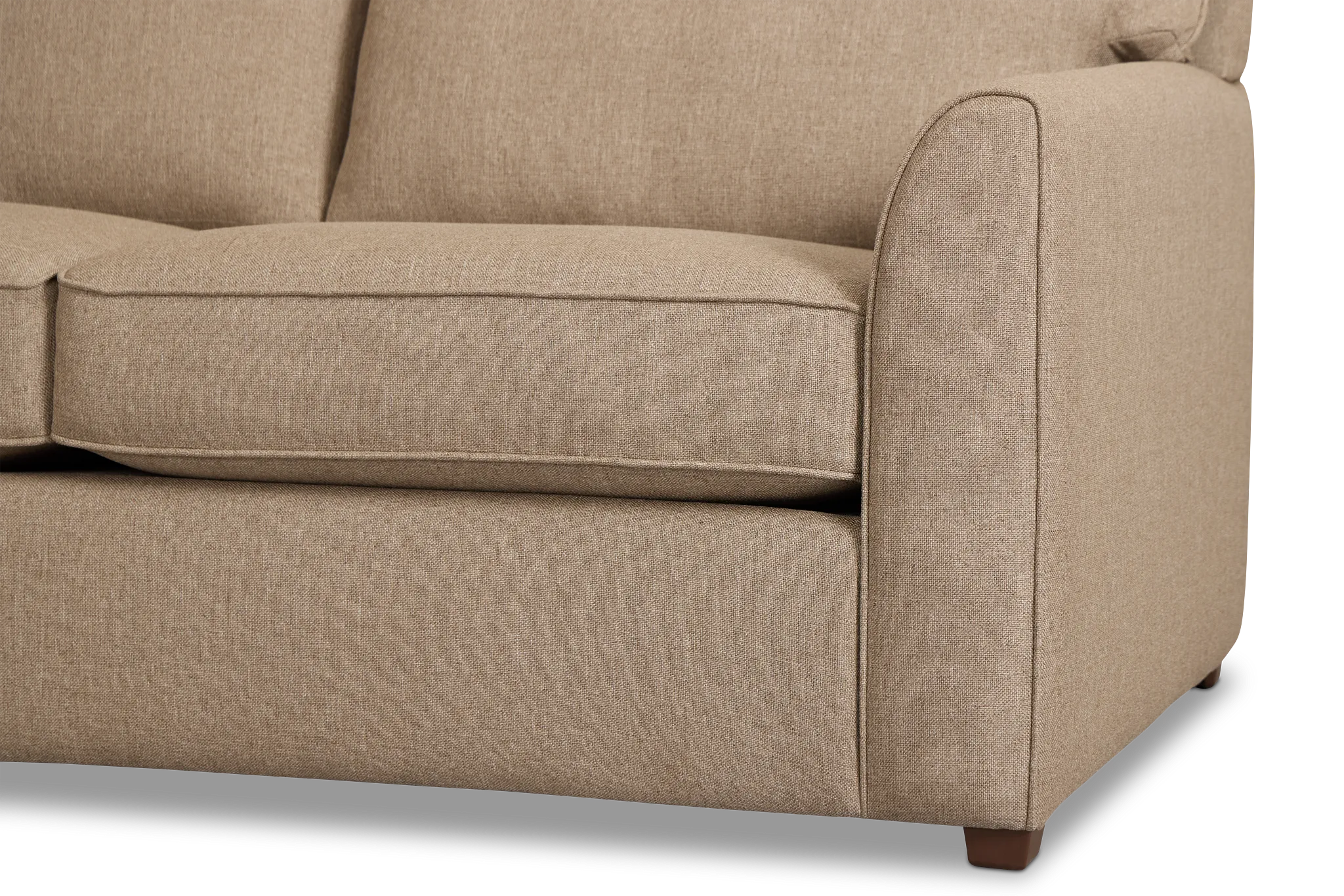 Tate Brown Fabric Medium 2-arm Right Cooling Memory Foam Sleeper Sec