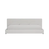 Grayton Linen Light Beige 44" Upholstered Platform Bed