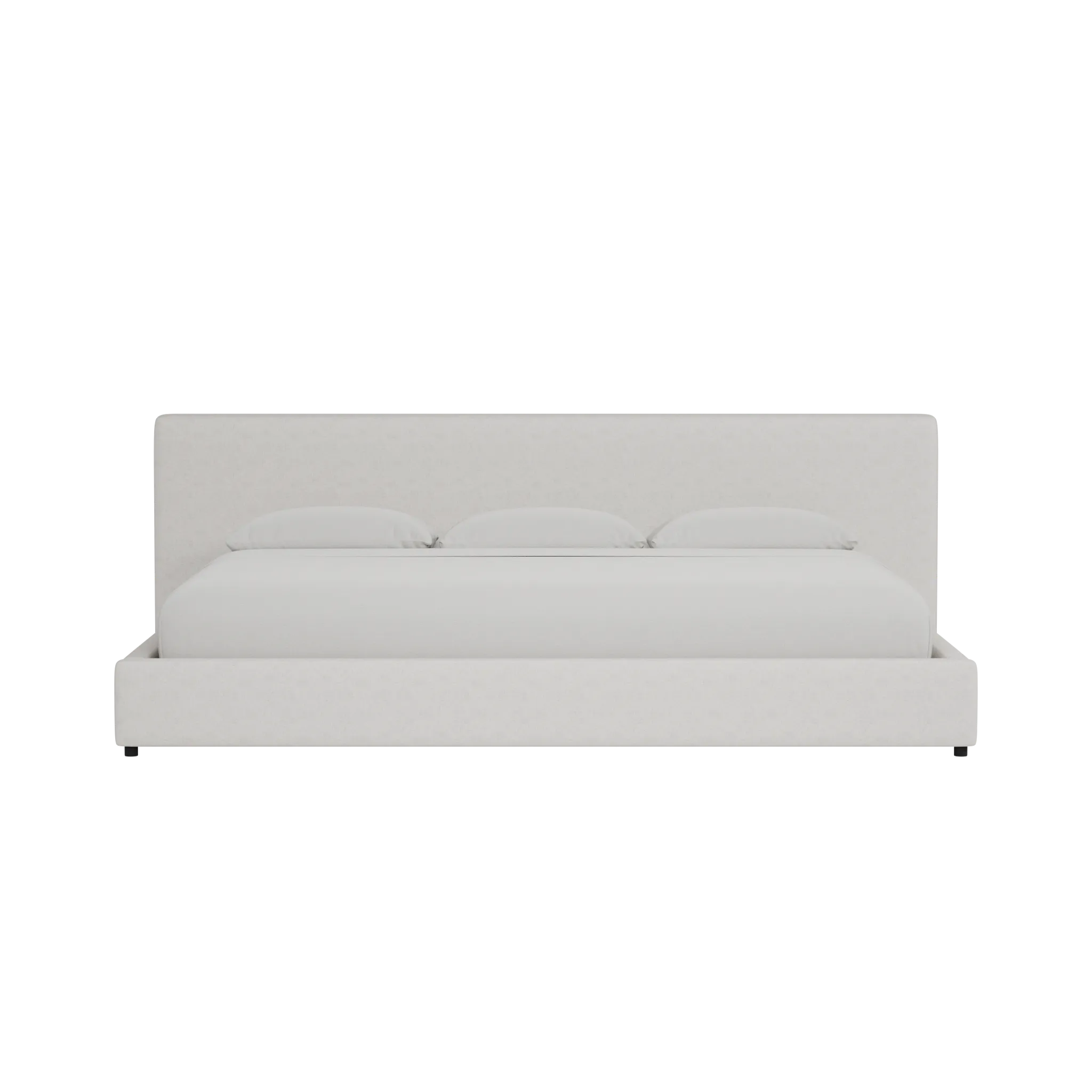 Grayton Linen Light Beige 44" Upholstered Platform Bed