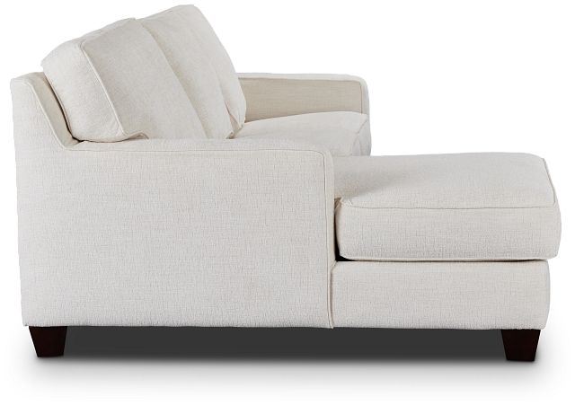 Andie White Fabric Left Chaise Sectional