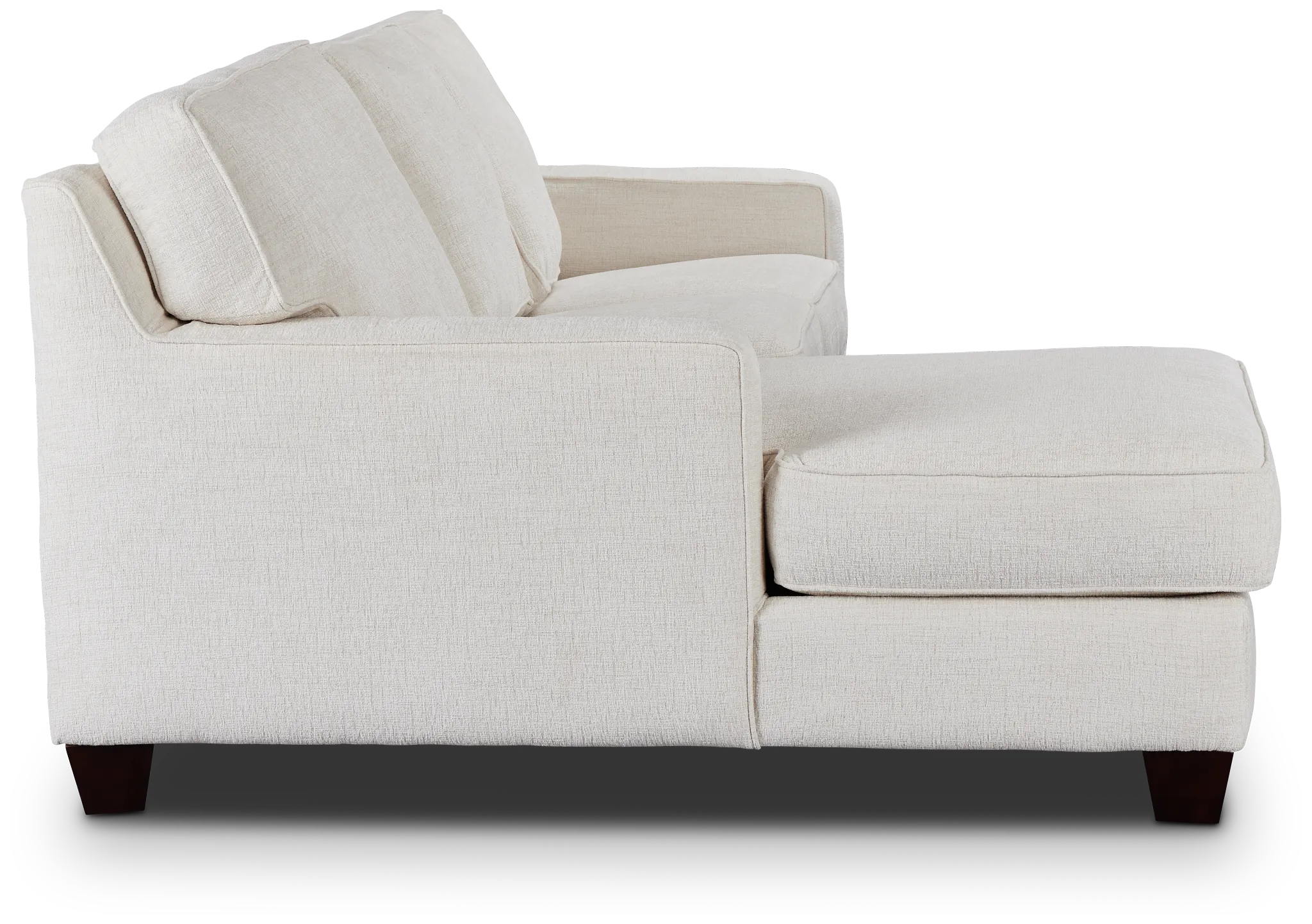 Andie White Fabric Left Chaise Sectional