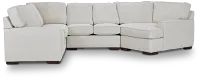 Austin White Fabric Small Right Cuddler Sectional