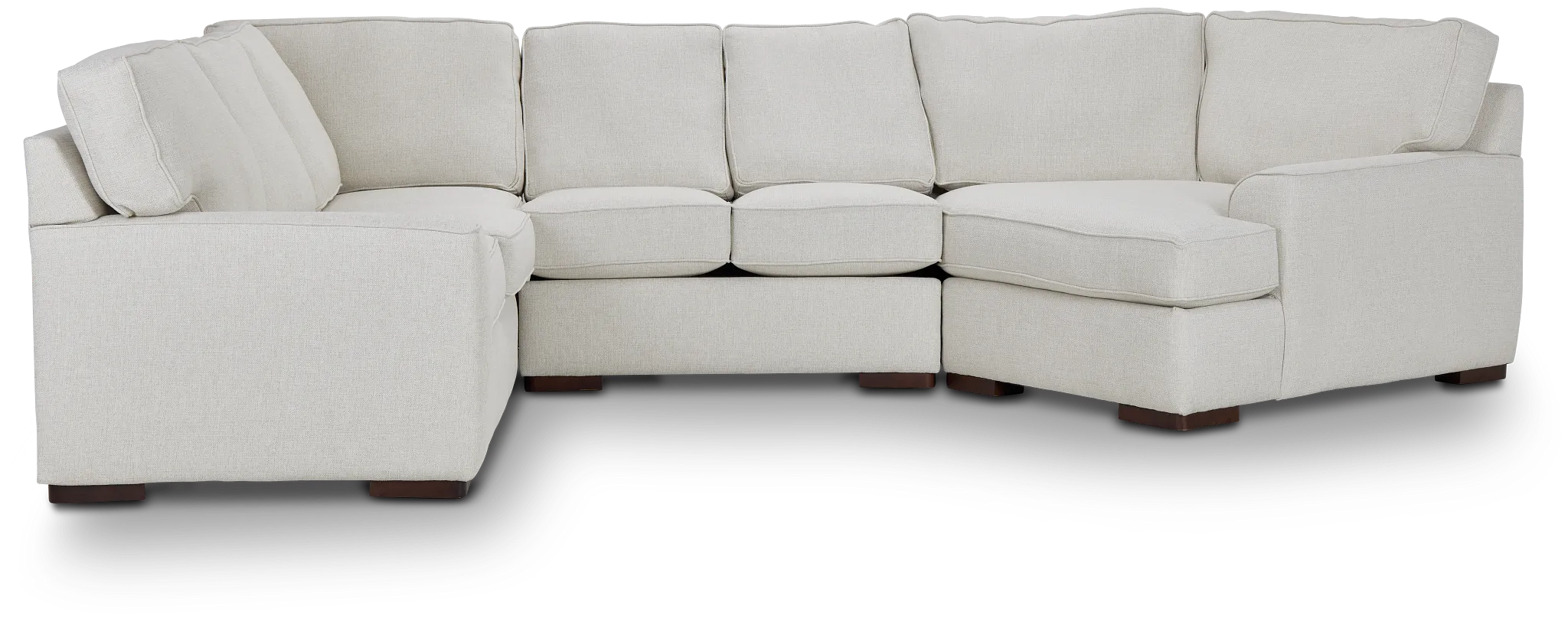 Austin White Fabric Small Right Cuddler Sectional