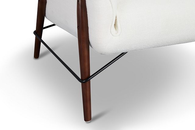 Nathan White Fabric Accent Chair