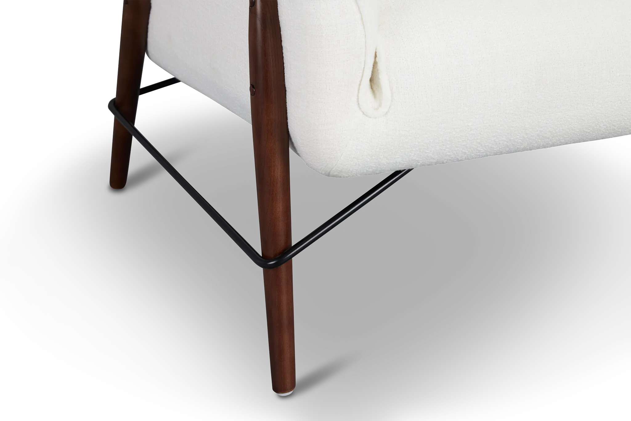 Nathan White Fabric Accent Chair