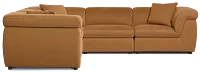 Aria Medium Brown Micro 5-piece Modular Sectional