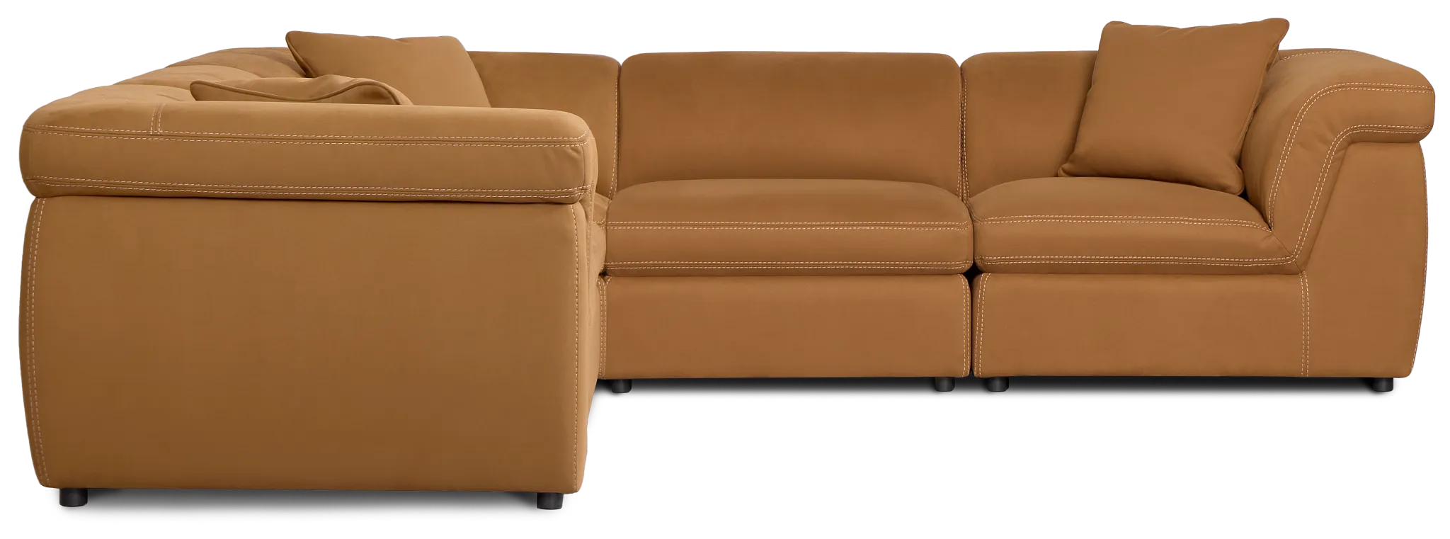 Aria Medium Brown Micro 5-piece Modular Sectional