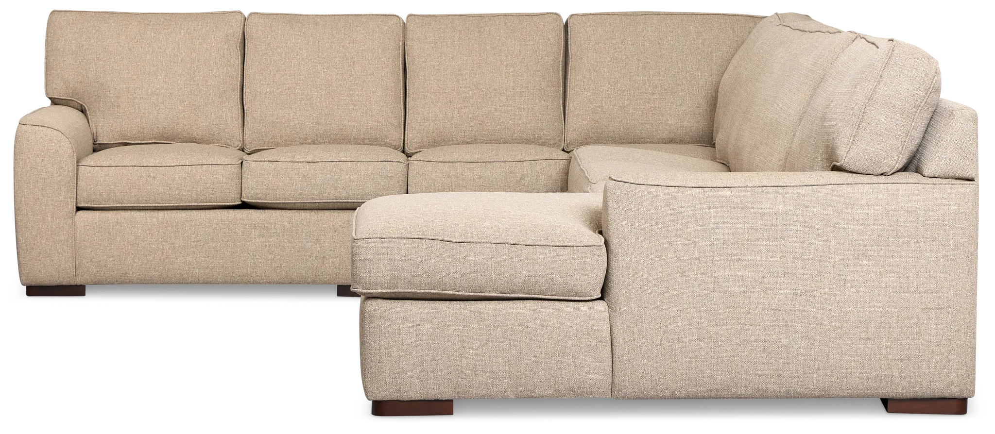Sinclair Brown Fabric Righ Chaise Cooling Memory Foam Sleeper Sectional