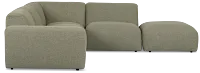 Baylor Green Fabric 5-piece Right Facing Bumper Sectional