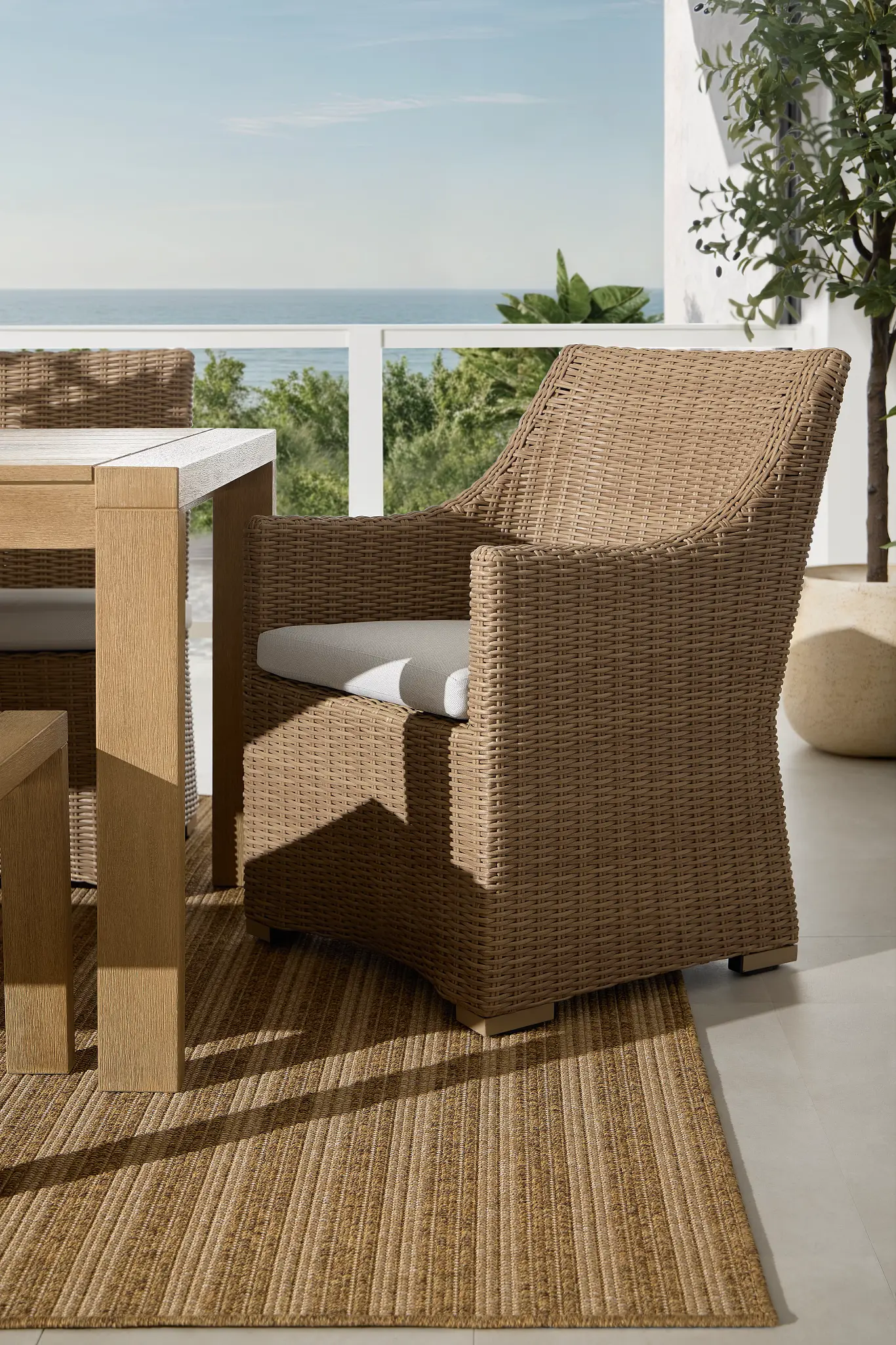 Montecito Light Tone Cushioned Arm Chair Montecito Light Tone Cushioned Arm Chair