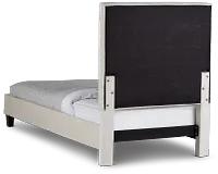 Collin Beige Velvet Platform Bed