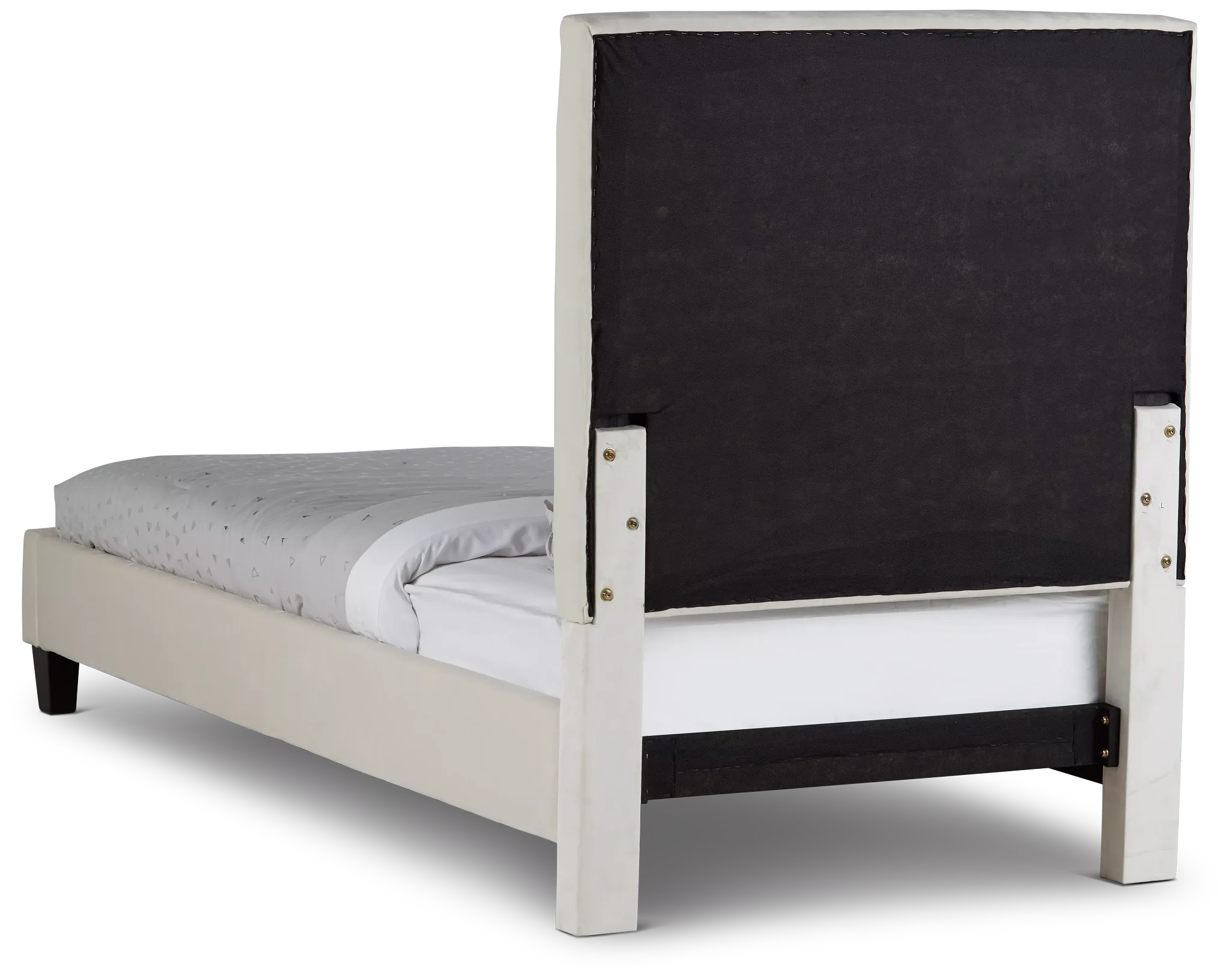 Collin Beige Velvet Platform Bed