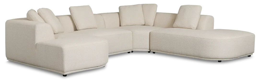 Catalina Beige Fabric Medium Left Chaise Sectional